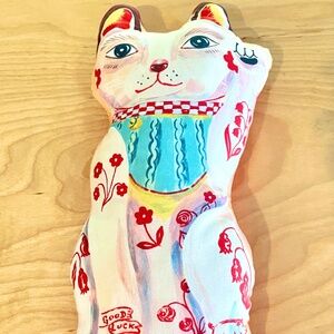 Nathalie Lété lucky cat pillow